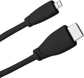 Actual product image Raspberry Pi Official cable Micro-HDMI to HDMI Black, 1m