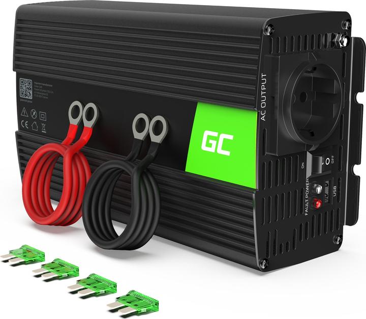Produktbild GreenCell Voltage Car Inverter 24V to 230V 1000W Full Sine Wave