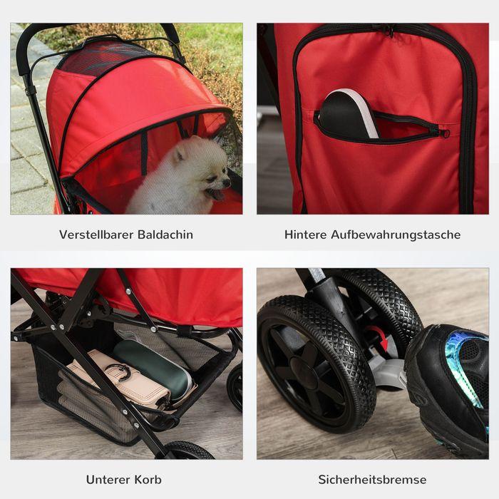 Produktbild Swisshandel24 Hundebuggy Hundewagen Buggy für kleine Hunde und Katzen Haustierwagen Pet Stroller Katzenbuggy Oxfor (Katze, Hund, Faltbar)