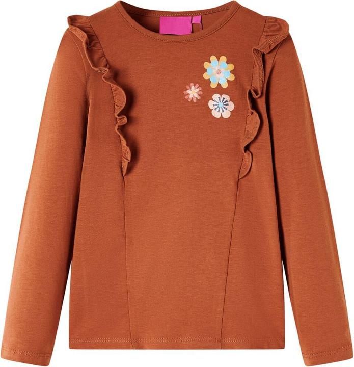 Immagine prodotto VidaXL Camicia da bambino a maniche lunghe Cognac 128,Materiale: 95 % cotone. 5 (128)