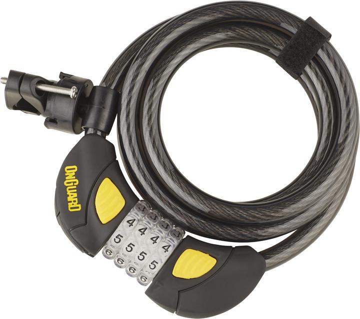 Image du produit Onguard Dobermann Combo 8031GLO serrure à câble spiralé 185 cm Ø122 mm (185 cm)