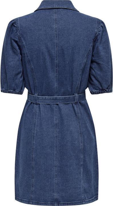 Produktbild Only Normal geschnitten Rundhals Elastische Bündchen Puffärmel Kurzes Kleid Jeanskleid (L)