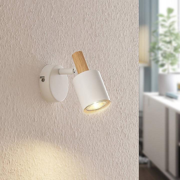 Image du produit Lindby Applique murale Junes LED, une flamme, blanc (GU10)