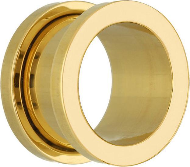 Produktbild Star Piercing Flesh Tunnel vergoldet (ohne Messing, Chirurgenstahl 316L)