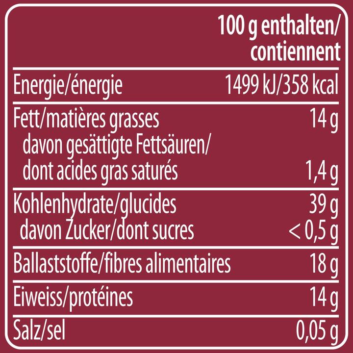 Valeurs nutritives et ingrédients Knorr 100% naturel Flocons chili, épice à saupoudrer avec chili & paprika, assaisonner sans sel ni sucre (34 g)