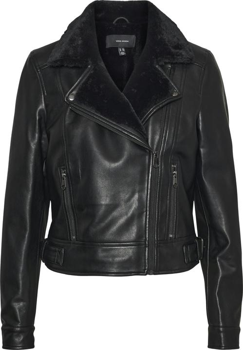 Vero Moda VMHAILEY SHORT COATED JACKET Bikerjacke in Lederoptik