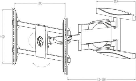 Immagine prodotto Hagor BrackIT L - Kit di montaggio (a parete) per display LCD - bloccabile - S (Muro, 55", 30 kg)