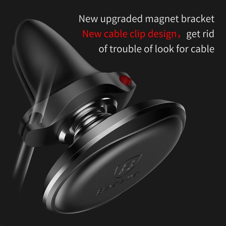 Produktbild Baseus Magnetic Air Vent Car Mount Holder with cable clip (silver)
