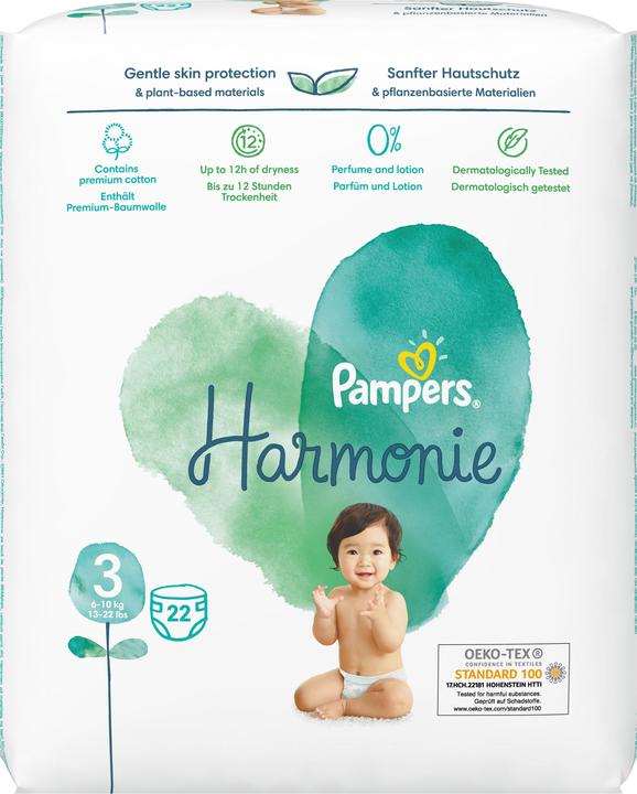 Produktbild Pampers Harmonie (Gr. 3, Tragepack, 22 Stück)