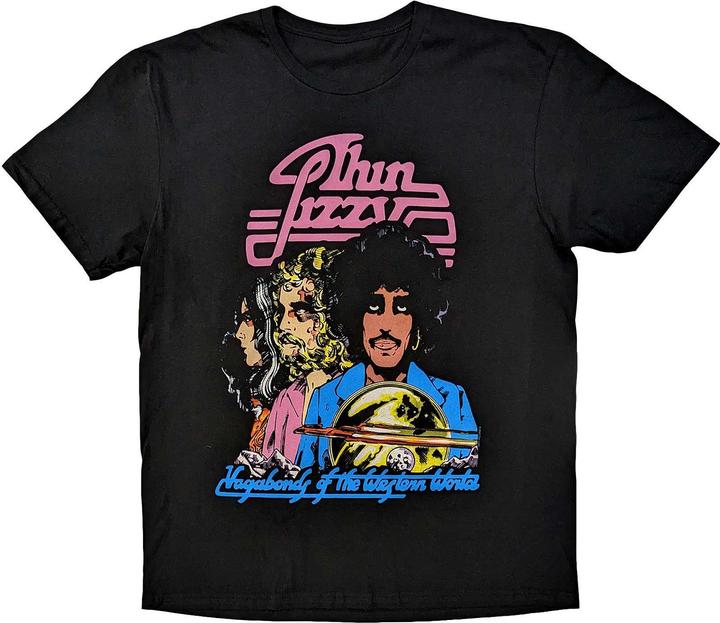 Immagine prodotto Thin Lizzy Maglietta di cotone unisex adulto Vagabonds Of The Western World Tracklist con stampa posteriore (XXL)