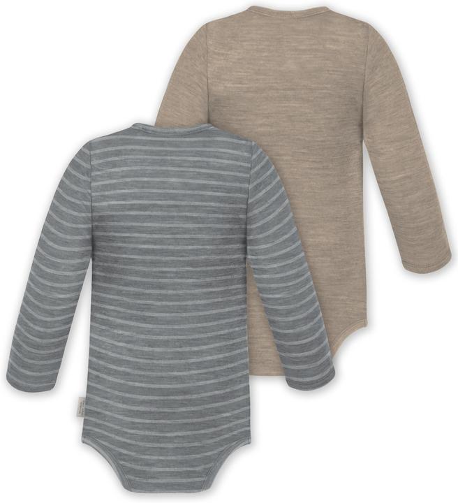 Actual product image Normani 2-pack baby merino bodysuit long sleeve "Auckland" - 9373 (74)