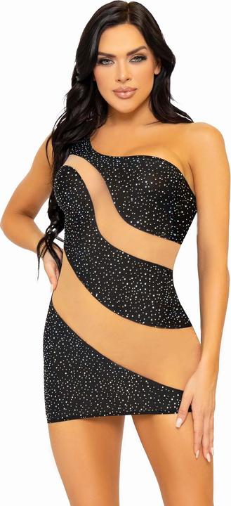 Leg Avenue Mini-robe asymétrique en spandex (L)