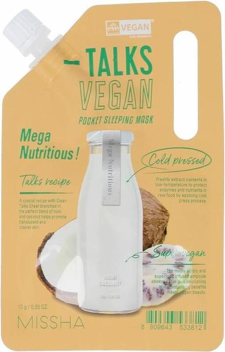 Produktbild Missha Talks Vegan Squeeze Pocket Sleeping Mask Moisturizing And Nourishing All-Night Mask For Dry