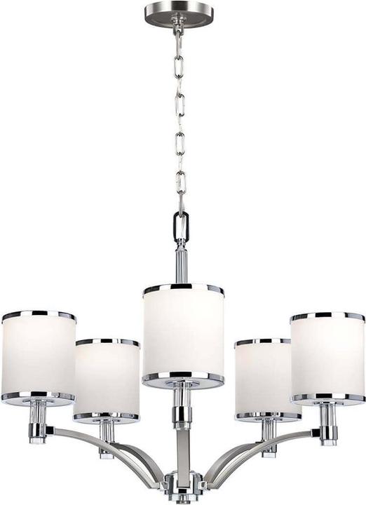 Image du produit Elstead Lighting Prospect Park Lustre E27 5 branches satiné nickel, chrome (64.20 cm)
