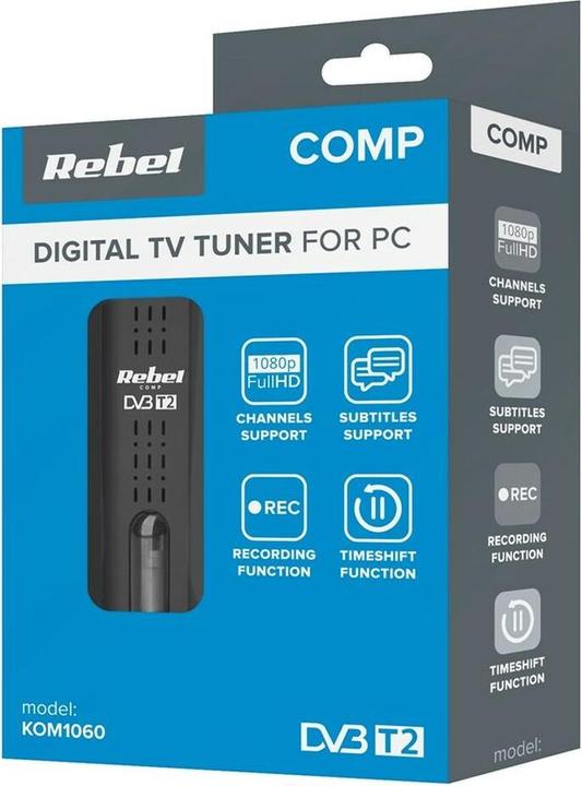 Rebel Comp Tuner DVB-T2 DVB-C DVB-T H.265 HEVC USB (USB, DVB-T2, DVB-C, DVB-T)