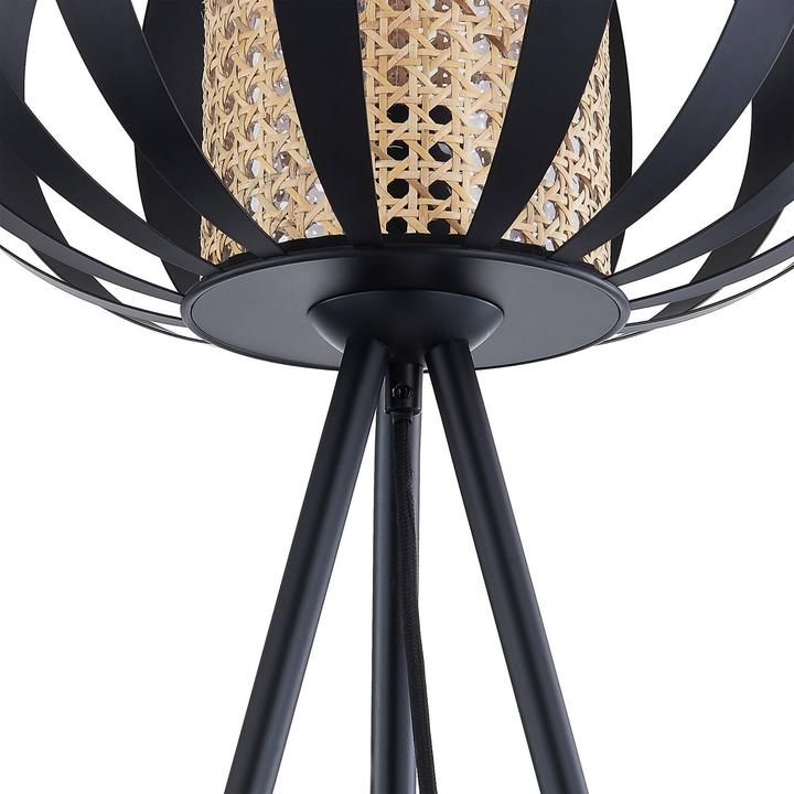 Produktbild Lindby Tamira Stehlampe Rattan 150cm schwarz (E27)