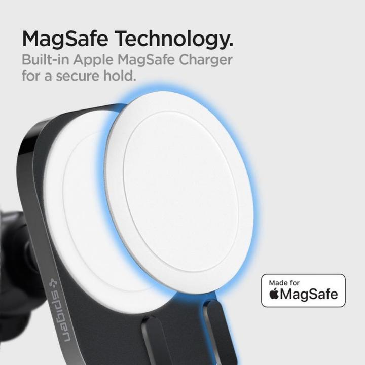 Actual product image Spigen car mount with charger ITM12W Onetap Pro 3 Magnetic Magsafe Vent Car Mount Wireless Charger b (15 W)