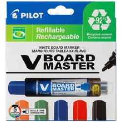 Energie-Label Pilot Whiteboard-Marker V BOARD MASTER, Rundspitze, 5er Etui fein, Spitzendurchmesser: 4,5 mm, Strichstärk (4.50 mm, 5 x)