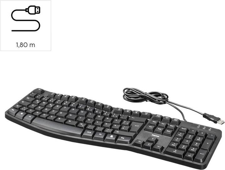Actual product image Hama EKC-400 with palm rest, black (DE, Cable)