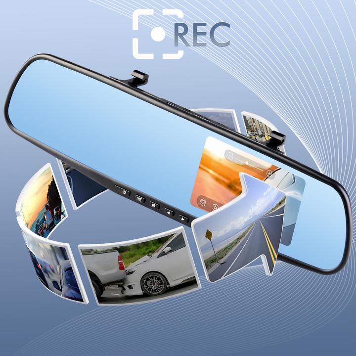 Produktbild Avizar DVR-01 Rückspiegel Dashcam (Eingebautes Mikrofon, Eingebautes Display, Beschleunigungssensor, Full HD)