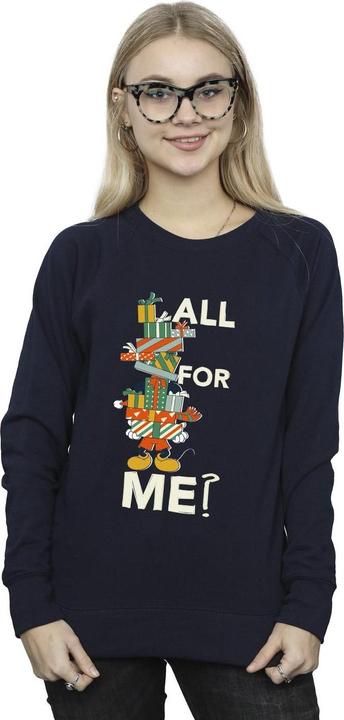 Actual product image Disney Womens/Ladies Mickey Mouse Presents All For Me Sweatshirt (XL)