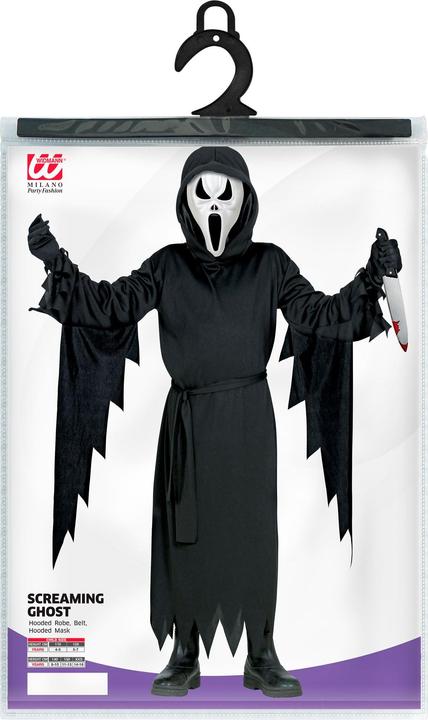 Actual product image Widmann Scream children's costume cape with hood, belt, mask (116)