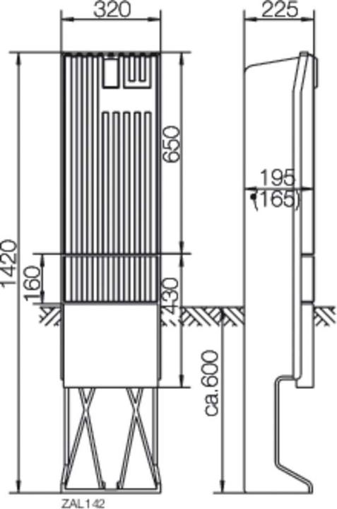 Actual product image Hager HAG ZAL142 distribution column series 142, empty (Housing)