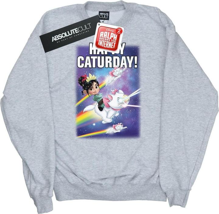Actual product image Disney Mens Wreck It Ralph Happy Caturday Sweatshirt (M)