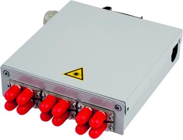 Actual product image Telegärtner STX Carrier rail distributor 6xST-Duplex, metal sleeve/metal housing, multimode