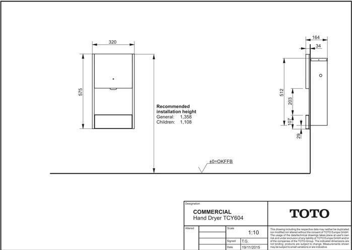 Image du produit TOTO Sèche-mains COMMERCIAL modèle encastré argent