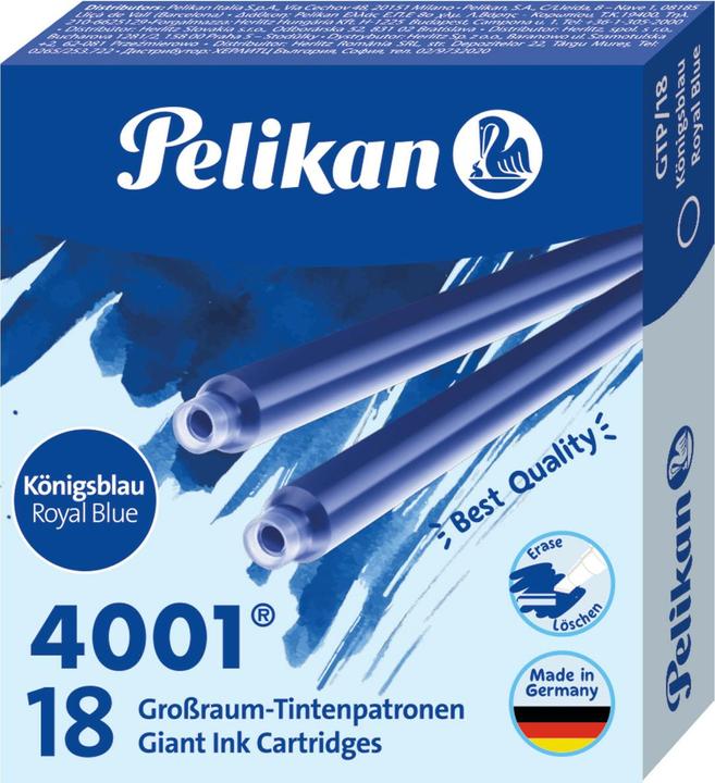Produktbild Pelikan Großraum-Tintenpatronen 4001 GTP/18, königsblau Standard-Großraum-Patronen für alle (Gelmine, Königsblau)