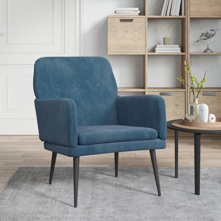 Immagine prodotto VidaXL Sessel Blau 62x79x79 cm Samt,Farbe: Blau,Material: Samt (100