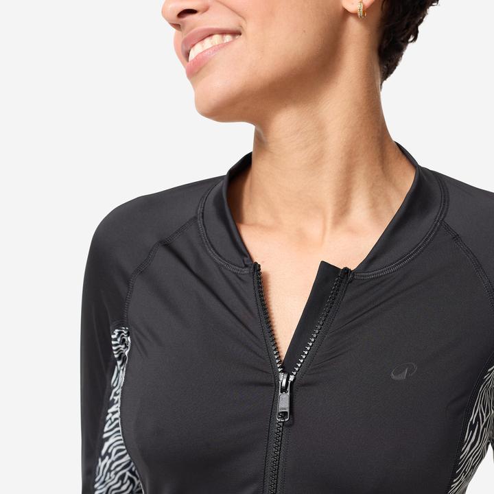 Image du produit Nabaiji Tee shirt manches longues zippé aquagym aquabike Femme - Phoebe noir (42)