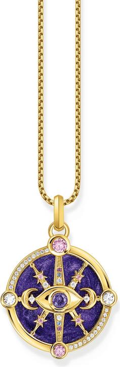 Produktbild Thomas Sabo Kettenanhänger Auge mit kosmischen Details und bunten Steinen Silber vergoldet (925er Silber, Emaille)