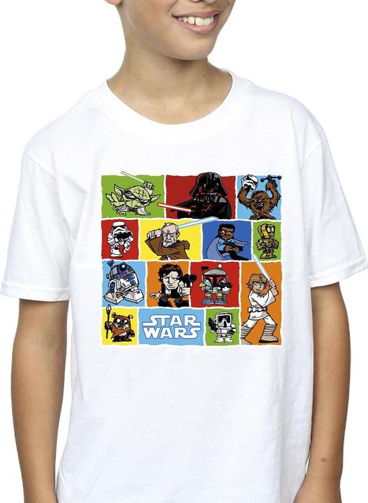 Actual product image Star Wars Boys Comic Drawing Montage T-Shirt (152, 158)