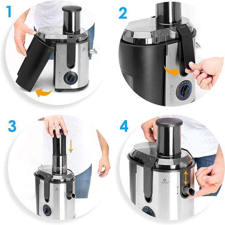 Actual product image Kesser Juicer for fruit and vegetables (silver/black)
