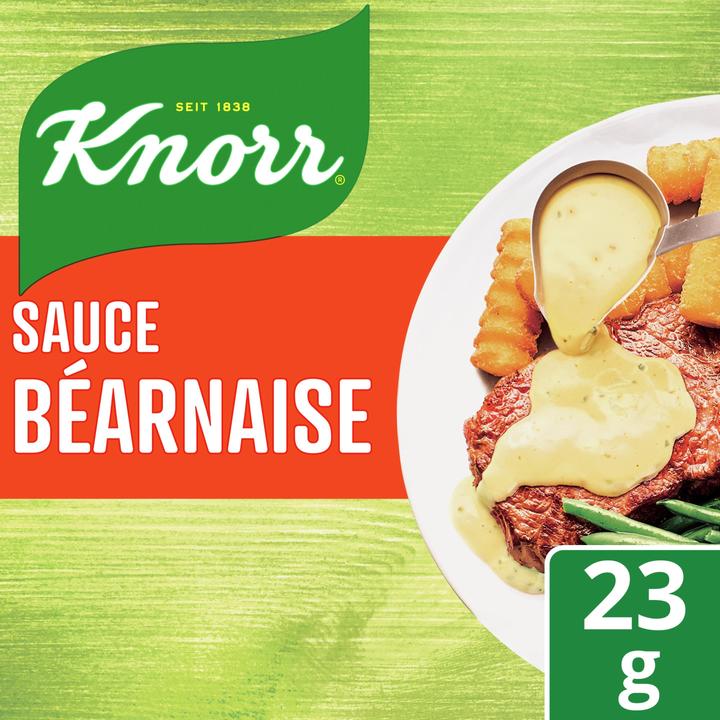 Actual product image Knorr Béarnaise sauce sachet, creamy delight with herbs, Bearnaise sauce ideal with poultry & fish (23 g)