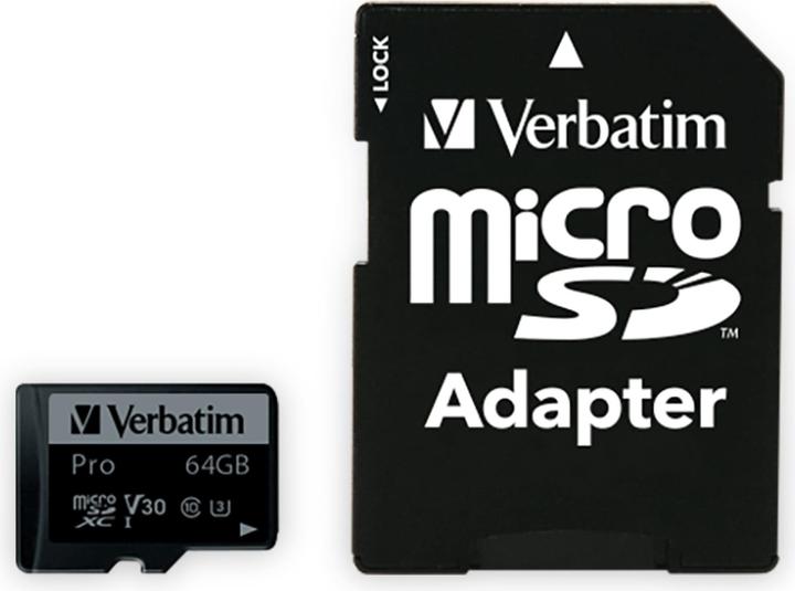 Image du produit Verbatim Pro (64 Go, microSDXC, U3, UHS-I)
