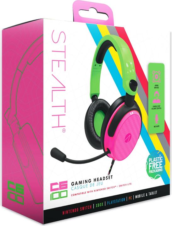 Actual product image Stealth C6-100 Gaming Headset -Green/Pnk