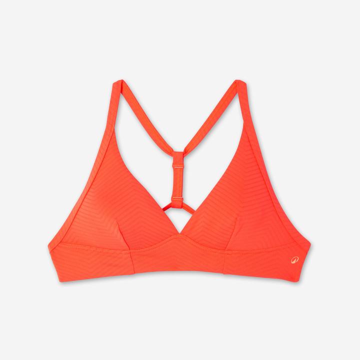 Olaian Bikini-Oberteil Bustier Surfen Damen strukturiert Bea neon-orange