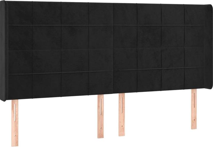 Produktbild VidaXL Kopfteil mit Ohren Schwarz 203x16x118/128 cm Samt,Farbe (203 x 16 x 128 cm)