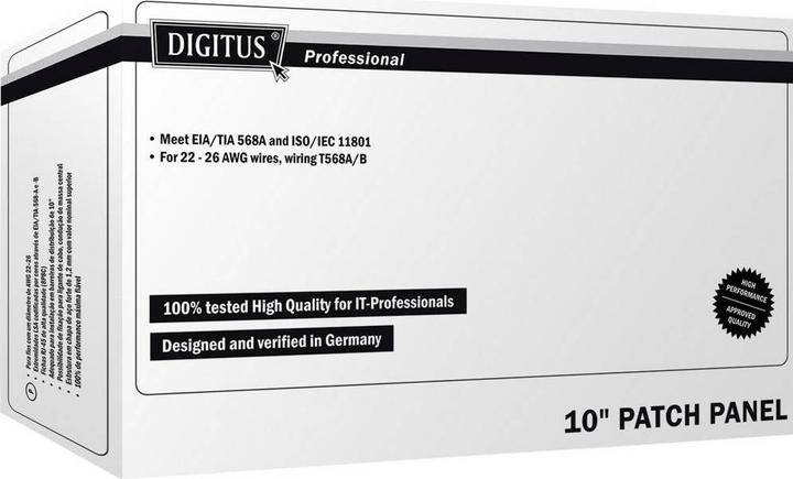 Produktbild Digitus 1HE 8-Port 10" Cat6 geschirmt schwarz