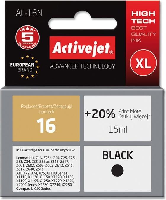 Activejet AL-16N - Kompatibel - Tinte auf Pigmentbasis - Schwarz - Lexmark - Lexmark: i3 - (BK)