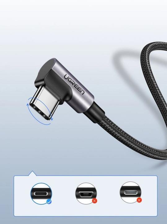 Image du produit Ugreen Câble de données USB-C coudé vers USB-A 2.0 A (2 m, USB 2.0)