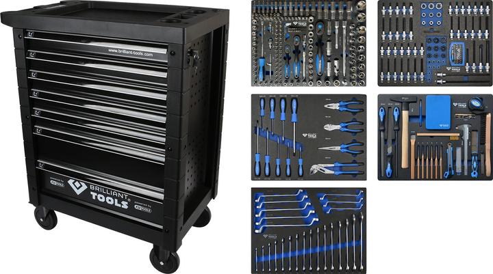 Produktbild Brilliant Tools Werkstattwagen mit 7 Schubladen und 347 Werkzeugen (347 x)
