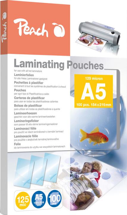 Produktbild Peach Laminierfolie A5 (A5, 100 Stück, 125 µm)