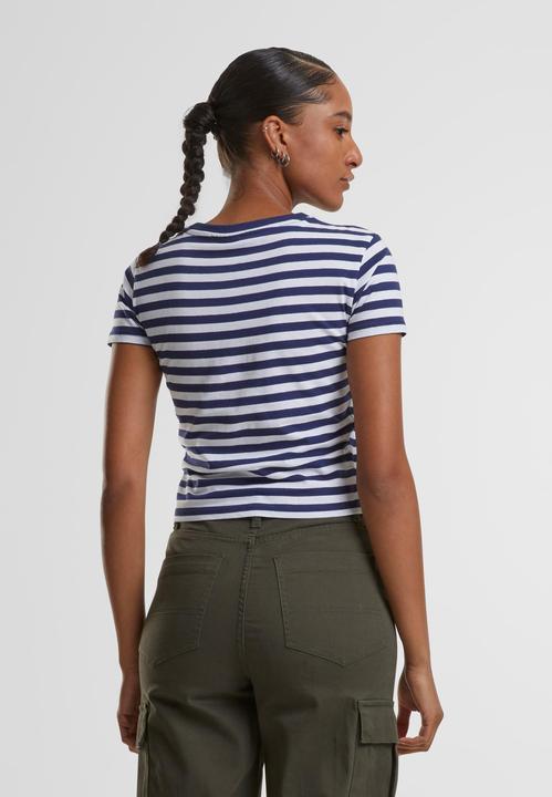 Actual product image Urban Classics Ladies Short Striped Tee - 142651 (L)