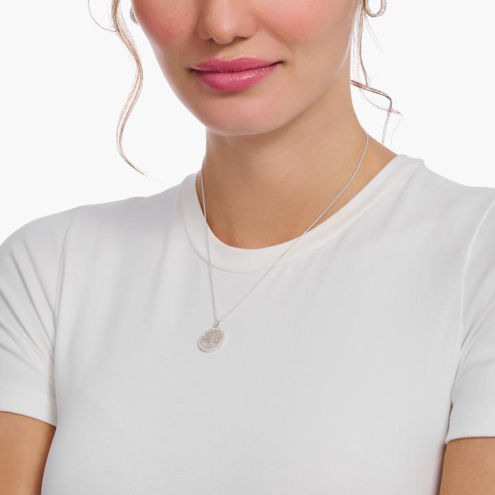 Actual product image Thomas Sabo Necklace with tree-of-love pendant and white enamel silver (925 silver, Enamel, 38 cm)