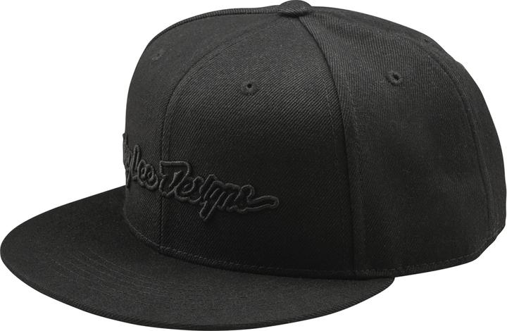 Immagine prodotto Troy Lee Designs Flat Bill Snapback Cap, Signature, black/black, one size (Taglia unica)