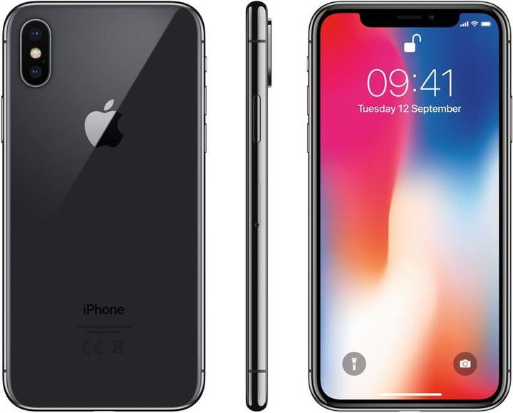 Image du produit Apple iPhone X (64 Go, Gris sidéral, 5.80", 12 Mpx, SIM simple)